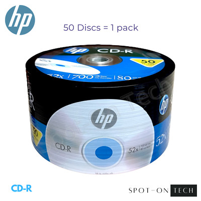 50 HP CD CD-R Logo Blank Media Disc 52x 88Min 700mb storage - Same Day Ship!