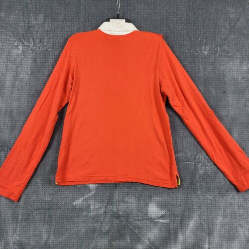 Camisa para mujer IZOD manga larga con cuello en V y cuello en V talla XL naranja/blanco - Imagen 5 de 10