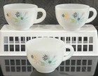 3 Set VTG 50s Federal Milk Glass Atomic Flower Replacement Tea Cup 6 oz