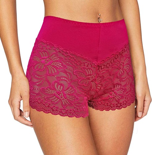 Hochtaillierte französische Schlüpfer Spitzenhöschen kurze dehnbare Blumenunterhose - Bild 17 von 71