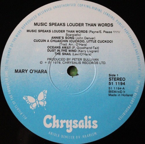 Mary O'Hara - Music Speaks Louder Than Words (LP, RE) - Imagen 3 de 3