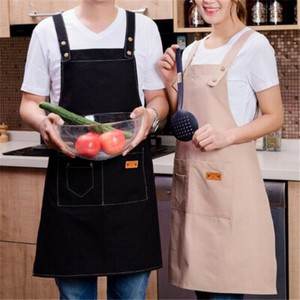 1 New Women Cooking Kitchen Restauarant Bib Apron Dress With Pocket Home Baking