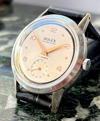 VTG ROLEX MARCONI BEIGE DIAL NICKEL PLATED CASE CIRCA 1930 APROX - Picture 2 of 13