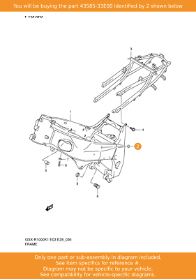 SUZUKI Cap, Tank Rail, 43585-33E00 OEM | eBay 