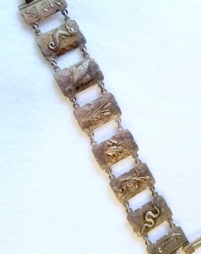 Asian Antique 1885 G. Shiebler Art Nouveau Sea Creatures Sterling Links Bracelet - Picture 12 of 14