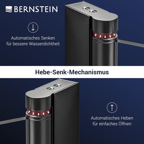 Eckdusche mit Drehtür NT416 Schwarz matt 8 mm Nano Graues Glas Breite wählbar - Bild 2 von 18