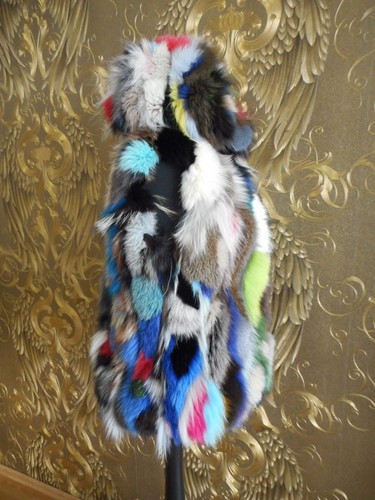 FUCHSWESTE PELZ WESTE MULTICOLOR FOX FUR VEST FELL WESTE FUCHS WESTE лис жилет - Bild 6 von 9