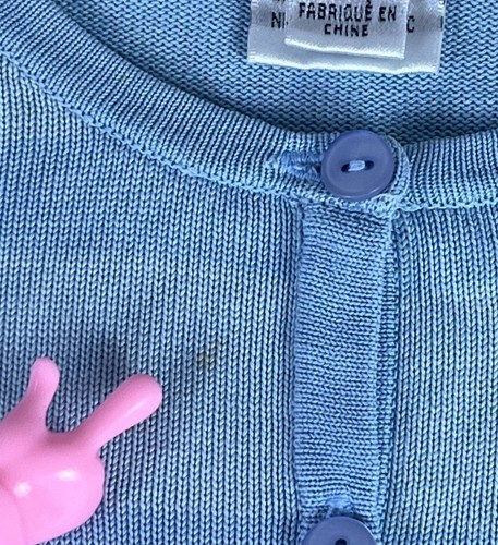 Talbots Silk Striped Button Up Cardigan Sweater Top Women's M Blue Long Sleeve - Picture 4 of 5