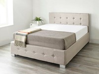 Aspire Beds Upholstered Storage Ottoman Bed Grey, Black or Natural Linen Fabrics