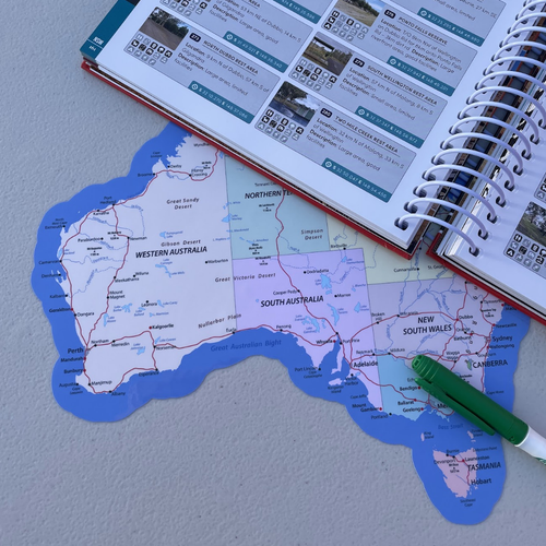 Australia Road Map Vinyl Sticker Decal Caravan Camping Table Outdoor Large 27cm - Picture 4 of 6