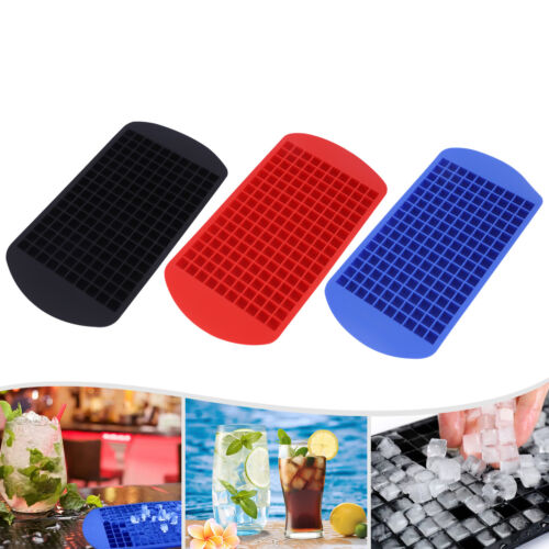 3x Mini Vassoio per Cubetti di Ghiaccio Silicone Bar Whisky Cocktail 160 Griglie Stampo per Cubetti di Ghiaccio - Foto 3 di 10