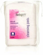 Swisspers Premium Facial Cleansing Pads Ultra Soft 100% Cotton Lint Free 50ct