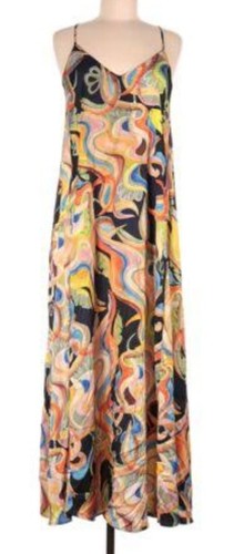 Nicole Miller Neu mit Etikett abstrakt bunt Racerback ärmelloses Maxikleid Größe 14 - Bild 5 von 11