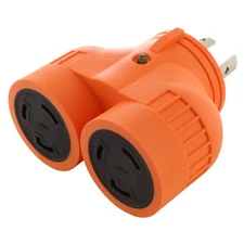 30A NEMA L14-30 Male Plug to 2 30A 125V NEMA L5-30 Female Connectors by AC WORKS