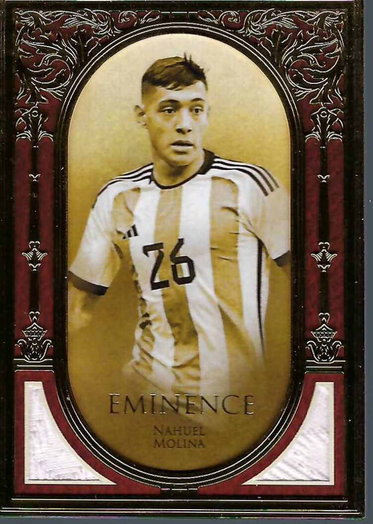 Nahuel Molina 2023-24 Futera Eminence 23KT Gold Frame Game Used Jersey /12