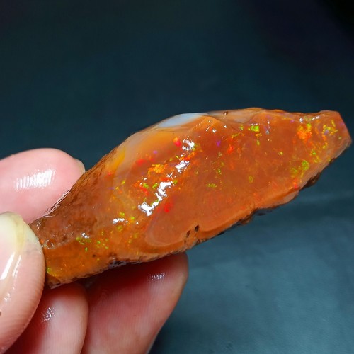 Opal Rough 161ct Natural Ethiopian Neon Needle Fire with Multi-Color Flash - Picture 5 of 7