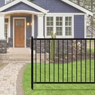 ALEKO Lyon Style DIY Disassembled Steel Yard Fence 8 ft x 4 ft Black