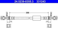 ATE 24.5239-0355.3 Bremsschlauch für CITROËN  passend für FIAT PEUGEOT