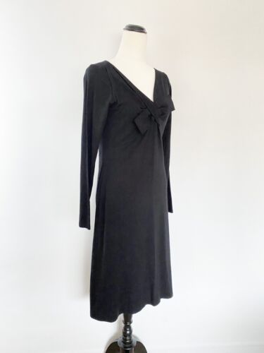 MOSS & SPY jersey tencel blend A-line bow classic party work dress / sz 10 - Picture 2 of 6