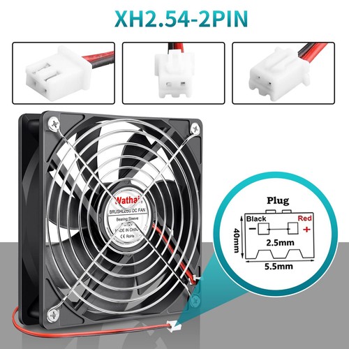120x120x25mm 120mm 12V 0.45A 2Pin DC Brushless Cooling Fan - Afbeelding 3 van 7