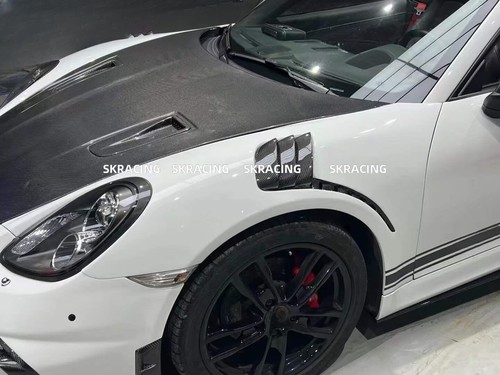 Kit de carrocería de guardabarros lateral de media fibra de carbono para Porsche 981 Boxster Cayman 2013-2016 - Imagen 18 de 23