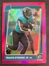 2021 Panini Donruss Optic Travis Etienne Jr. #214 Rated Rookie Pink Prizm RC