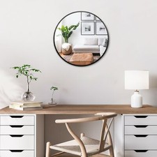 Itrue Small Round Mirror for Wall 12 Inch Black Circle Mirror Metal Frame Mir...