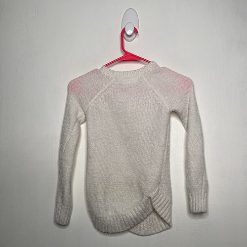 Pink Republic Sweater Girls Size Small 5-6 Ivory Long Sleeve Asymmetric Pullover - Picture 2 of 4