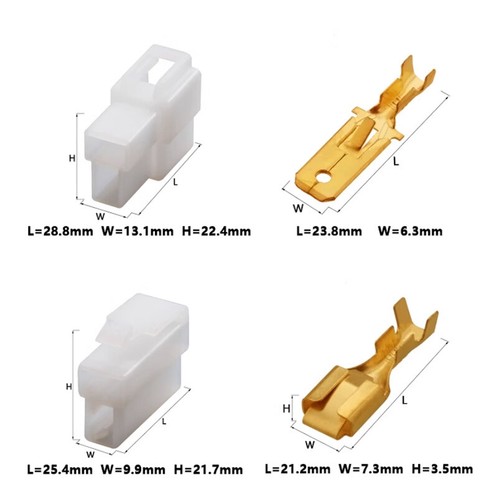 1pcs/set 2Way Pin Electrical Wiring Multi-Connector Terminals Motorcycle Car 6.3 - Picture 2 of 8