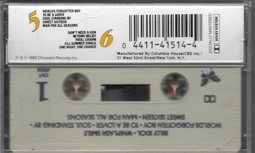 Whiplash Smile *by Billy Idol (Cassette, 1986, Chrysalis) Tested - Picture 2 of 2