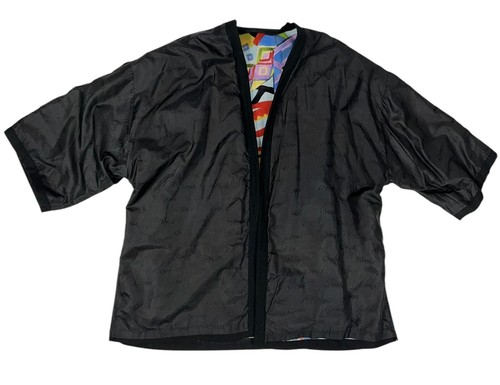DELIMMA DHUN SHROFF HANDBEMALT ABSTRAKT GESICHTER 100 % SEIDE KIMONO JACKE VOLKSKUNST - Bild 9 von 14