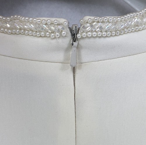 Chaqueta de vestir de novia Jill Paige 1 pieza talla 16 (alterada a 12) marfil con cuentas lentejuelas - Imagen 15 de 17