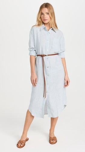 Maxi abito FAHERTY Laguna lino $198 | righe vista oceano | piccolo - Foto 9 di 15