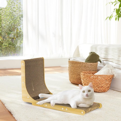 L Form Katzenkratzer, 26 Zoll Katzenkratzpad, Katzenkratzbrett mit Bui... - Bild 6 von 7