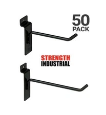 Slatwall Hooks Combo Pack of 25 - 4" Slatwall Hooks + 25 - 6" Slatwall Hooks - B