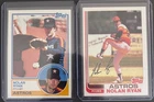 1982 and 1983 Topps Nolan Ryan 2 card lot nm or better
