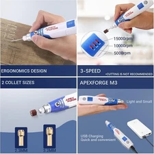 Mini Cordless Rotary Tool, 40 Pcs Accessories, USB Charging Cable, 3-Speed Selec