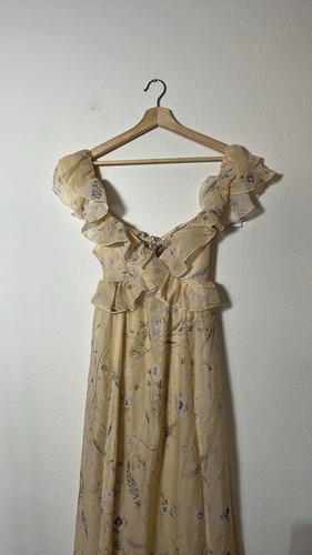 KOKO + MASON Maxikleid gelb beige Blumen Rüschen Gr. S Neu mit Etikett! - Bild 4 von 7