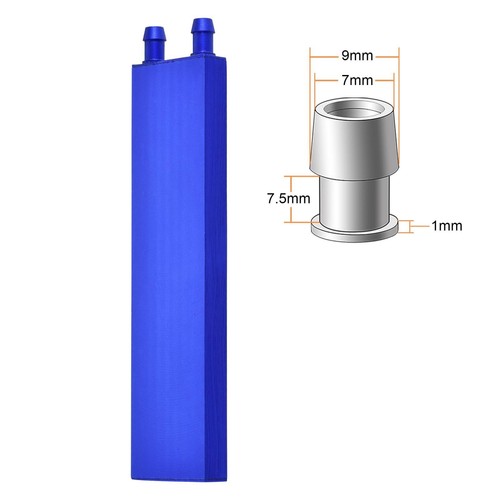 Aluminum Water Cooling Block 160x40mm Heatsink with Side Nozzle Blue - Afbeelding 2 van 6