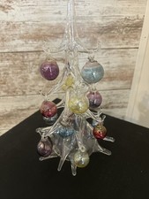Hand Blown Glass Christmas Tree With Ornaments