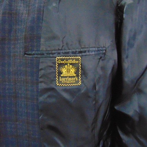 Oxxford Clothes Lake Forest 46R EU56 Navy Glen Plaid Wool Blazer USA 1988 - Picture 12 of 13