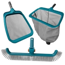 POOLWHALE Kit de limpieza de piscina económica, rastrillo profundo de malla 