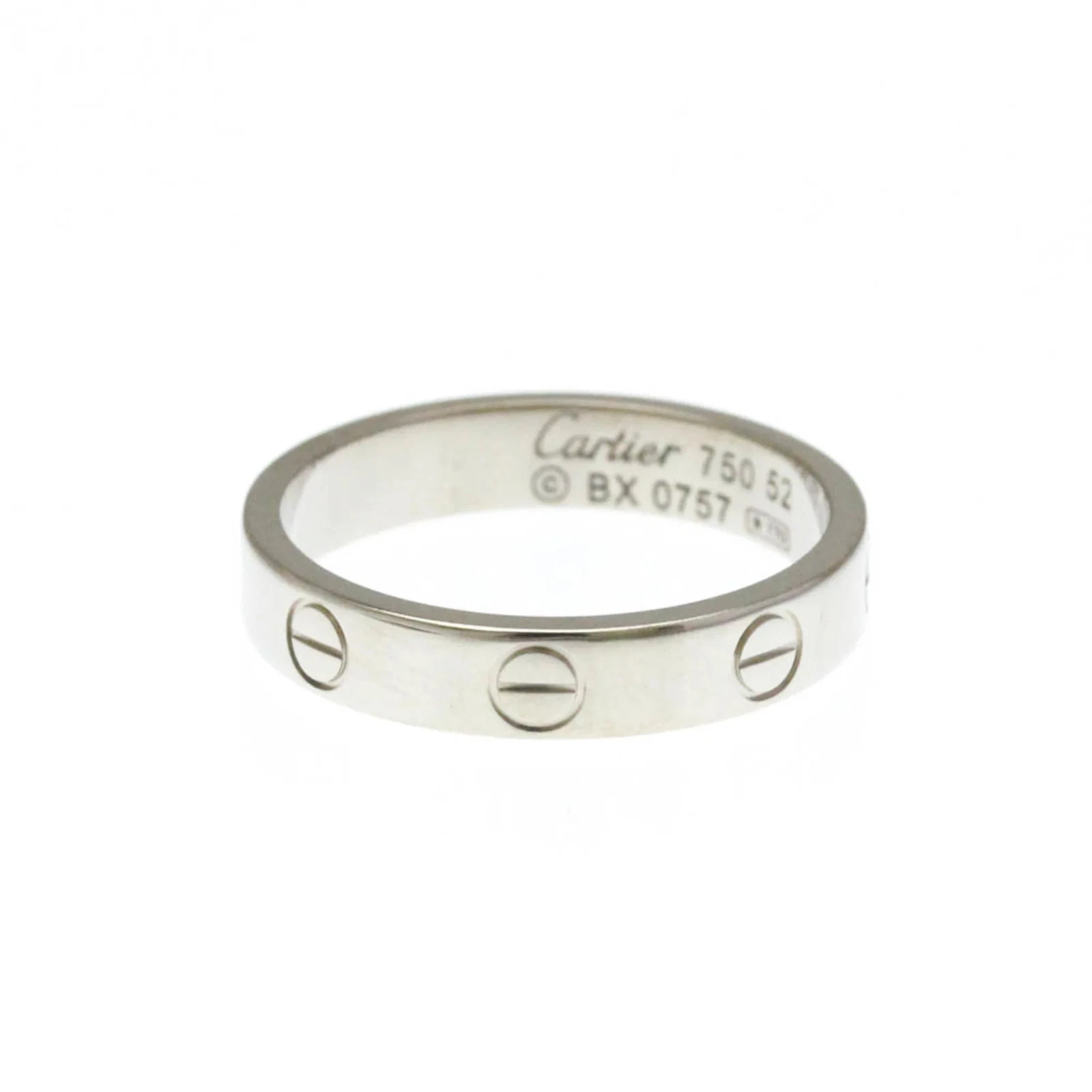 Cartier Mini Love Ring White Gold (18K) Fashion No Stone Band Ring... BF588422