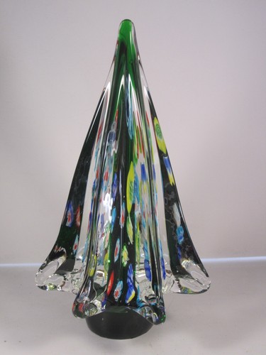 Vintage Murano Millefiori mundgeblasen Glas Weihnachtsbaum grün Mitte 9" x 5" - Bild 2 von 7