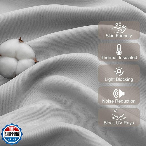 Gwine 24 Zoll lange Ebenen Vorhänge für kleine Fenster, kurze Verdunkelung Küche Cur - Bild 4 von 5