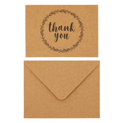 120 Pack 3.5x5-inch Bulk Kraft Thank You Cards with Envelopes - Picture 7 of 8