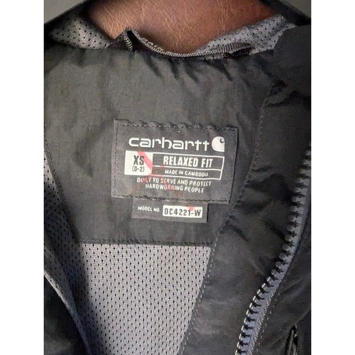 NWOT CARHARTT Women’s Rain Jacket 104221 XS – Black Relaxed Fit Waterproof Shell - Picture 2 of 3