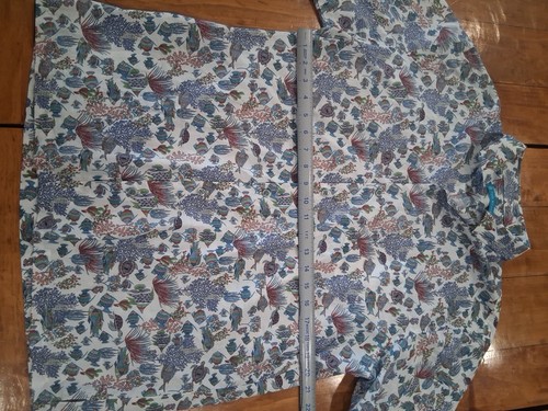 Tori Richard Shirt Men Large Fish Coral Hawaiian Button Up Tropical Print Turtle - Picture 5 of 5