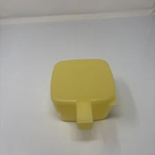 Vintage Tupperware Cheese Slice Keeper Forget Me Not Hanging Saver Yellow 