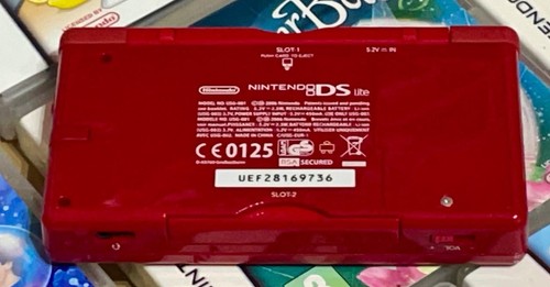 VERPACKTE NINTENDO ROT DS LITE KONSOLE & 8 SPIELE BARBIE PEPPA PIG COOKING MAMA ETC. - Bild 8 von 11